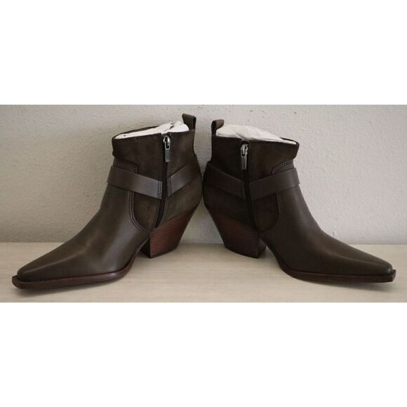 Vince Camuto Women's Sz 39 US 8.5M Taupe Nenanie Leather Suede Booties - Picture 6 of 9